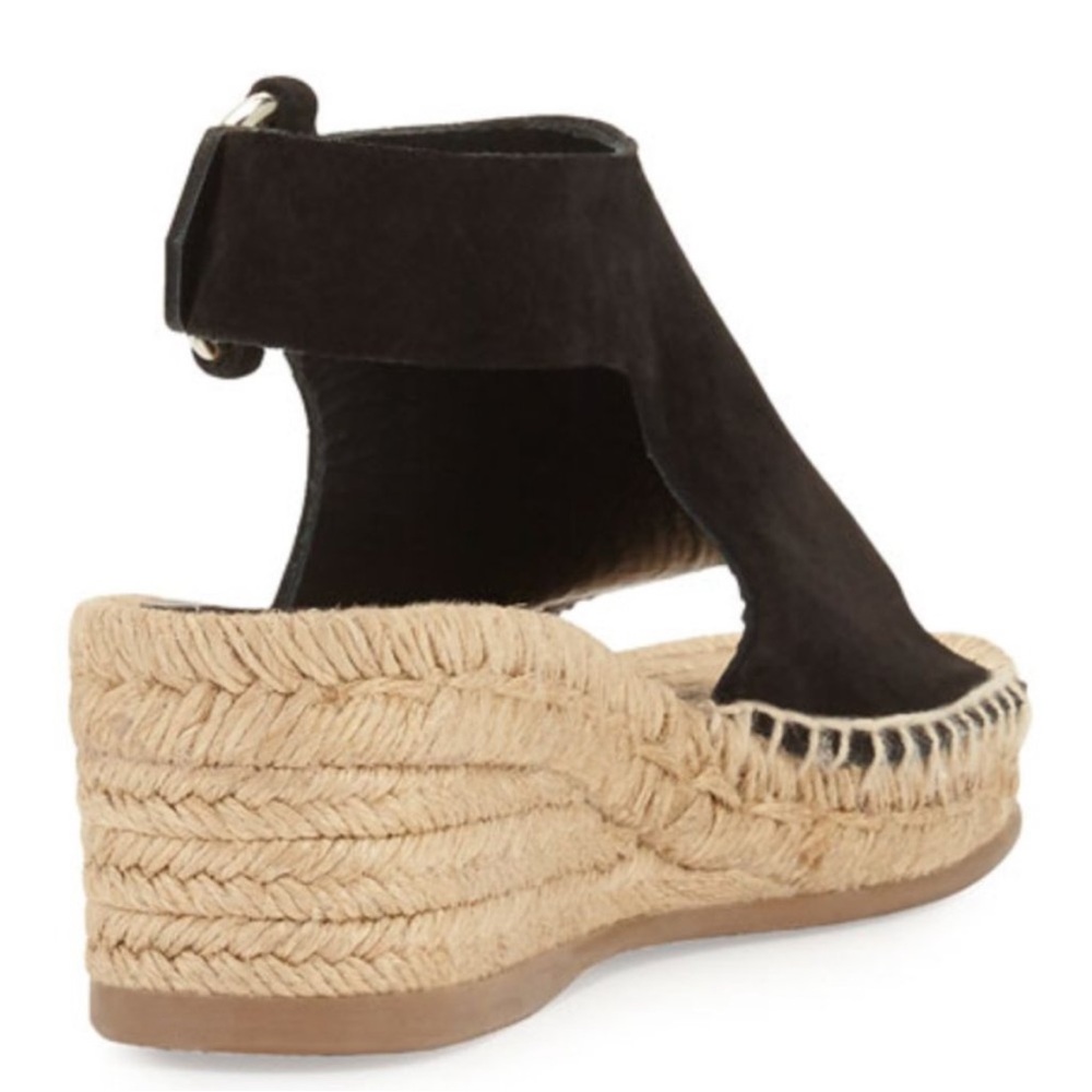 NWOT Rag & Bone | Black Suede Calla Wedge Espadrilles | Size EU 37 / US 7 - Picture 3 of 6
